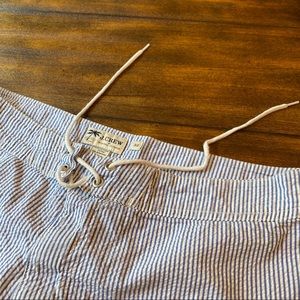 J. Crew blue seersucker swim trunks 32w